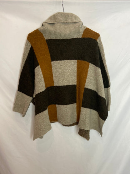 ZARA. Jersey manga corta cuadros. T.M