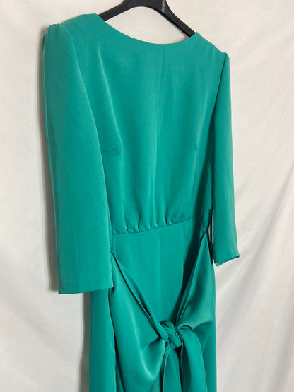 CARDIÉ. Vestido verde asimétrico T.m