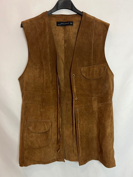 ZARA. Camel leather vest. TM (tara)