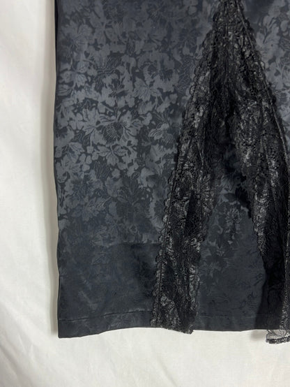 INTIMATELY. Falda midi negra estampada. T S