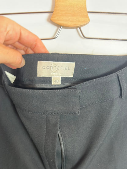 CORTEFIEL. Black pleated trousers. Size 48