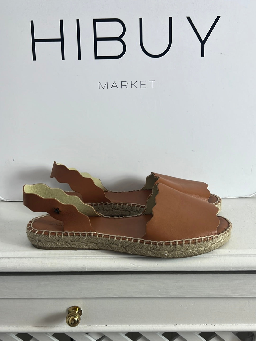 PITUSAS. Sandalias planas esparto marrones. T 37