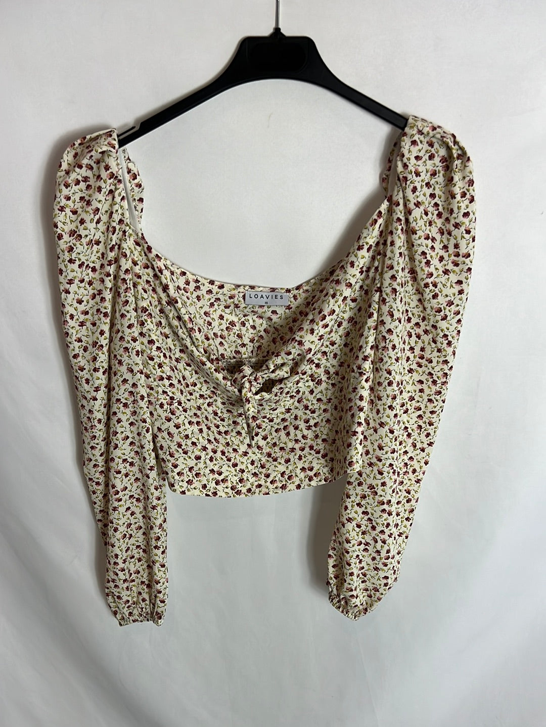 LOAVIES. Croptop beige flowers T.xs