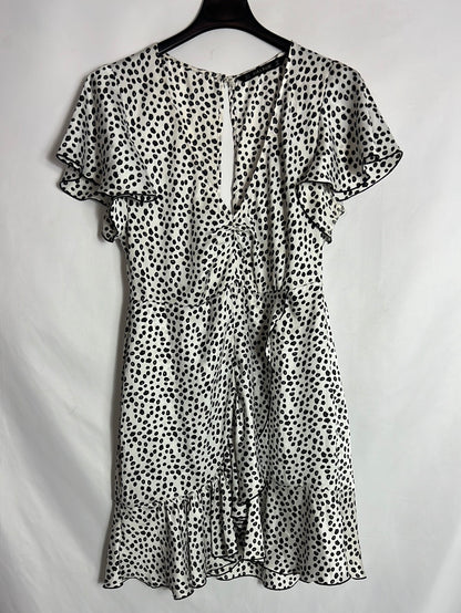 ZARA. White printed dress with back detail. TS