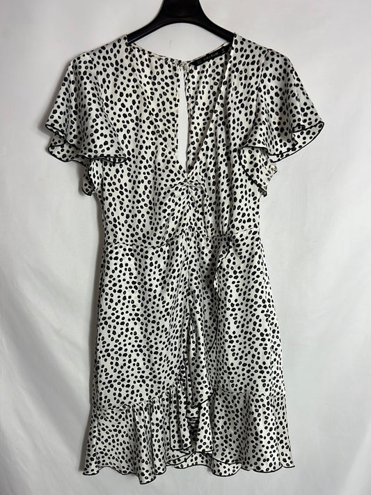 ZARA. White printed dress with back detail. TS