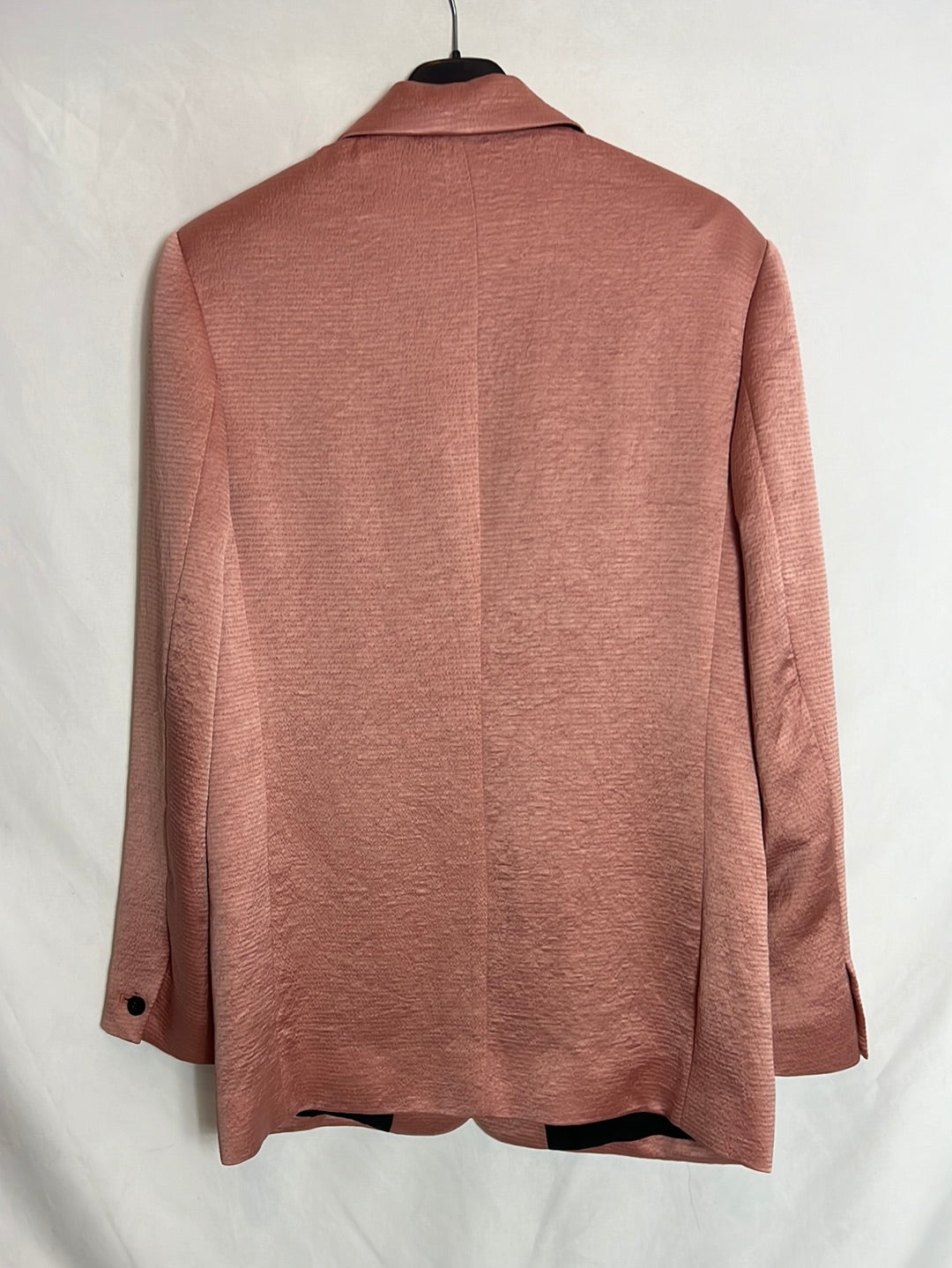 BA&amp;SH. Pink satin blazer with black buttons. Size 1 (S)