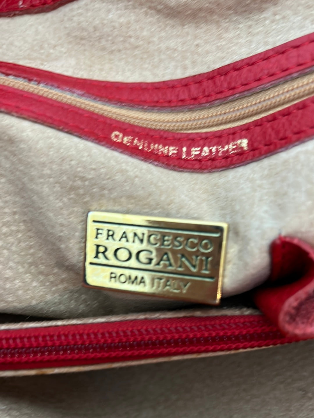 FRANCESCO ROGANI. Bolso piel  tote rojo. (Tara)