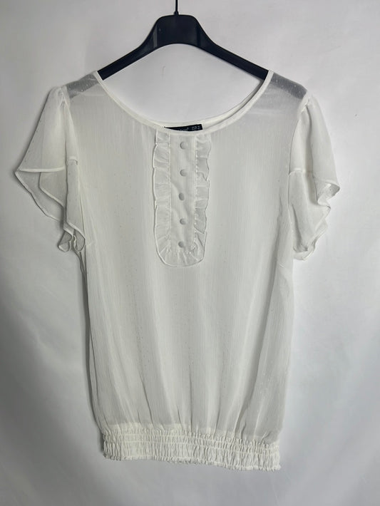 PRIMARK. White plumeti blouse. Size 42