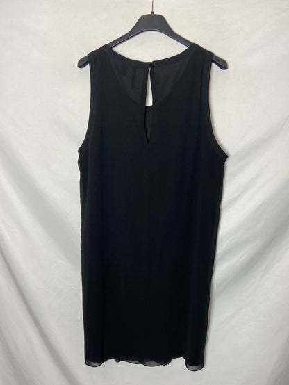 MANGO. Short black pleated dress TX