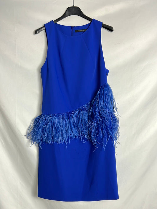 LIMITED EDITION. Blue feather dress S.38