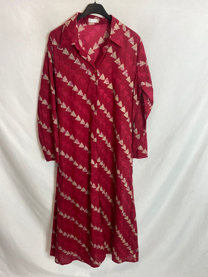 ROCK&amp;GOLD. Red midi shirt dress.TM