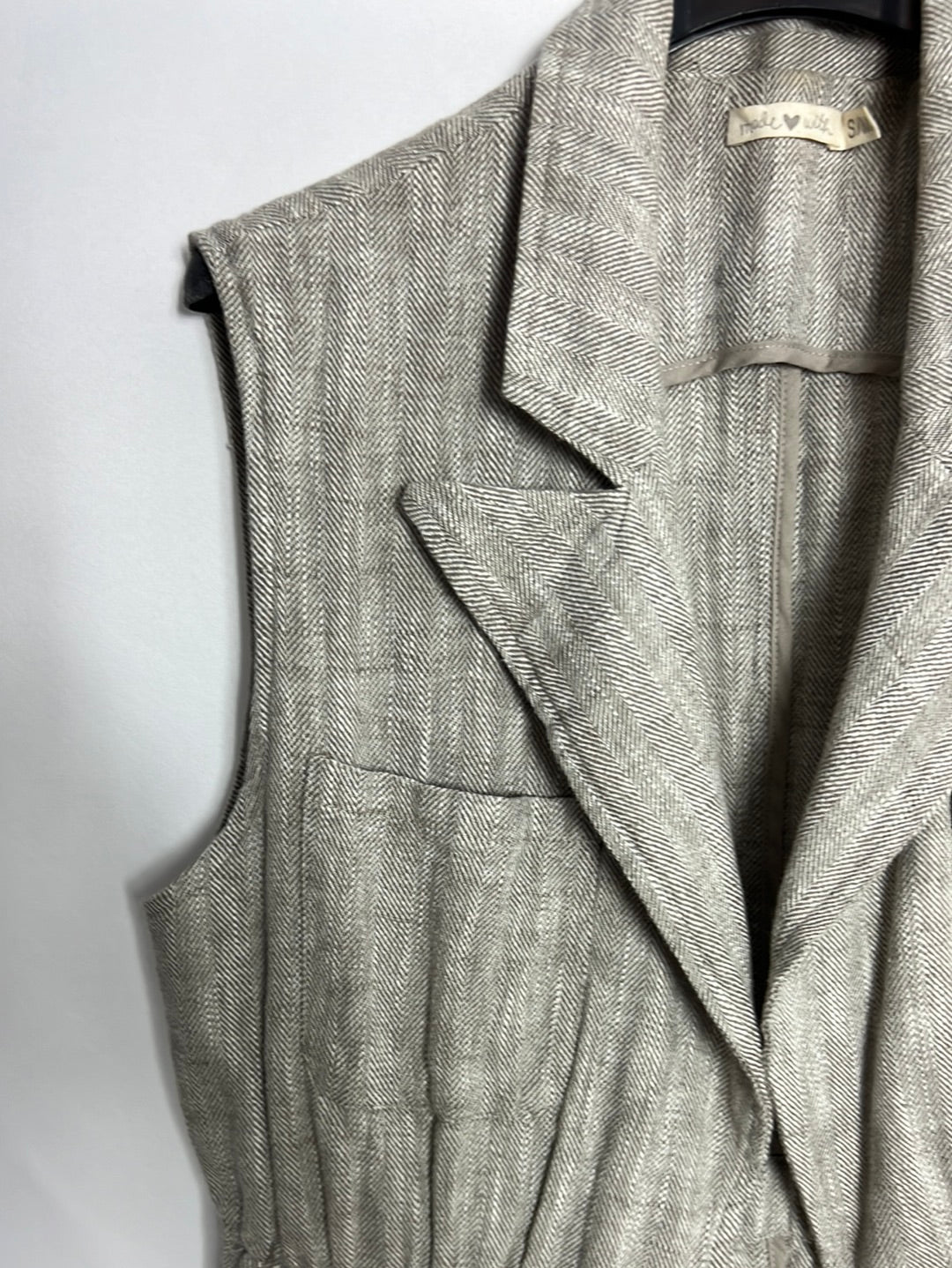 OTRAS. Chaleco beige jaspeado. T S/M