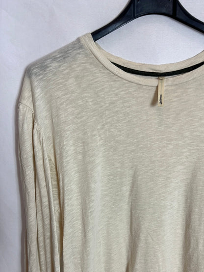 BELLEROSE. Thin beige T-shirt T.2(M)