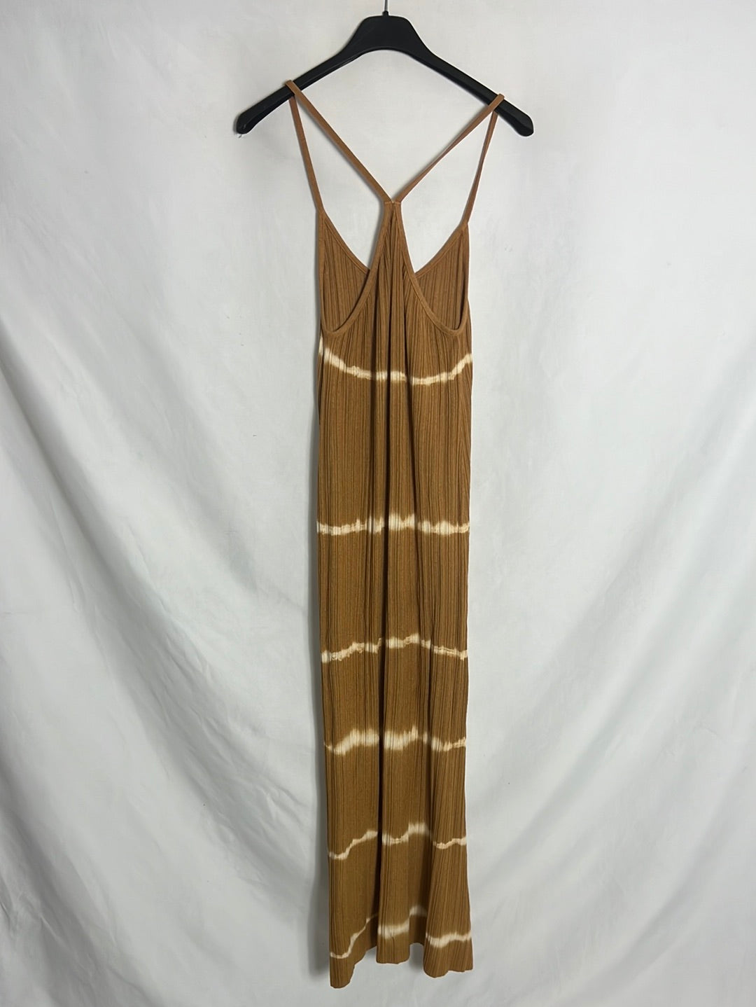 MANGO. Vestido midi  tie dye mostaza. T S