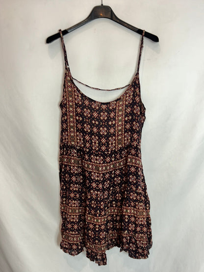 BRANDY MELVILLE. Short printed dress with ruffles TS