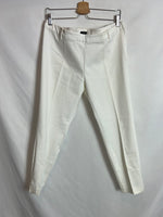 H&M. Pantalones blancos pinzas cropped. T 46