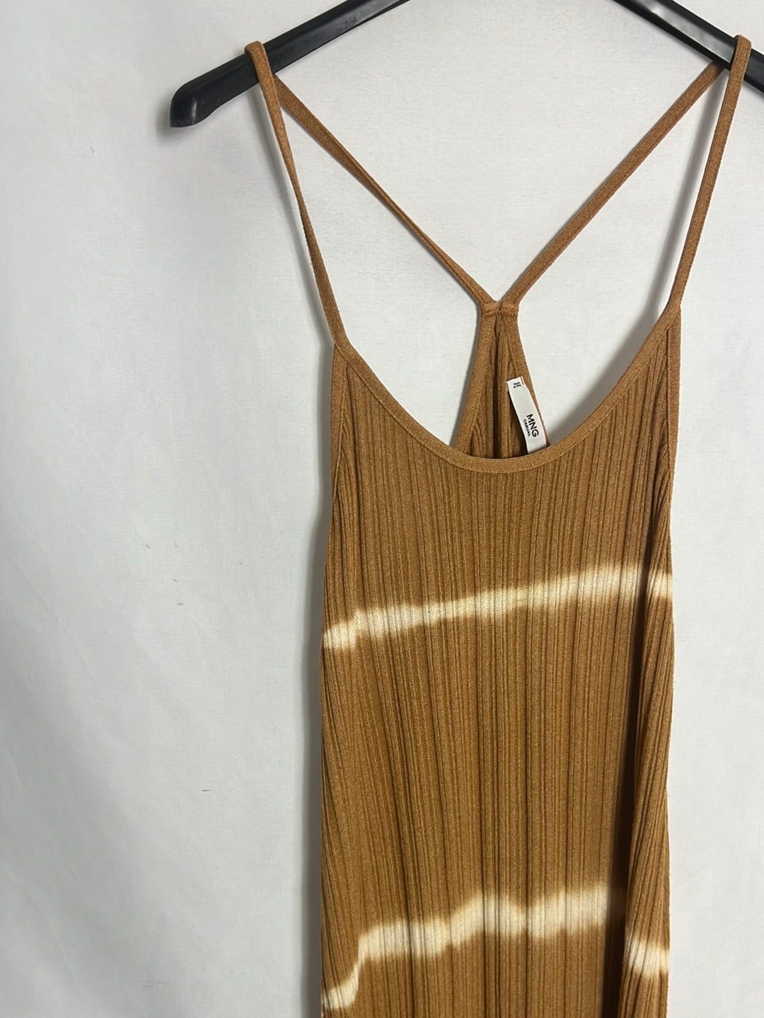 MANGO. Vestido midi  tie dye mostaza. T S