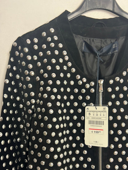 ZARA. Studded leather jacket. TS