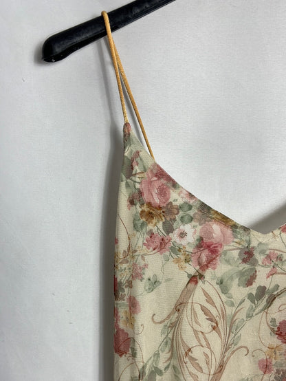 OTRAS. Vestido largo tul flores. T 1 (S)