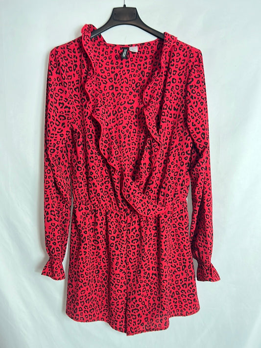 H&amp;M. Red and black playsuit. Size 38