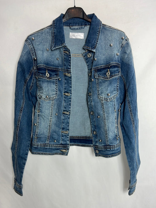 BY MÖMA. Chaqueta denim bolas plateadas. T M