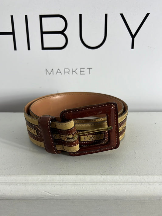 ROBERTO BELLIDO. Two-tone leather belt. Size 85
