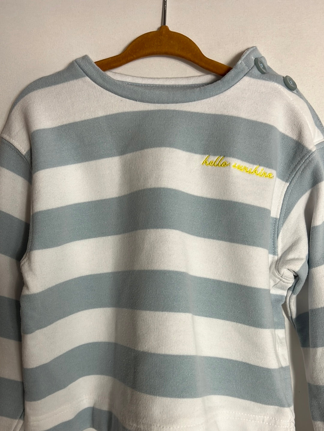 GOCCO. Sudadera rayas azul y celeste. T 7-8 años