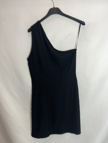 SFERA. Vestido corto negro asimétrico. T S