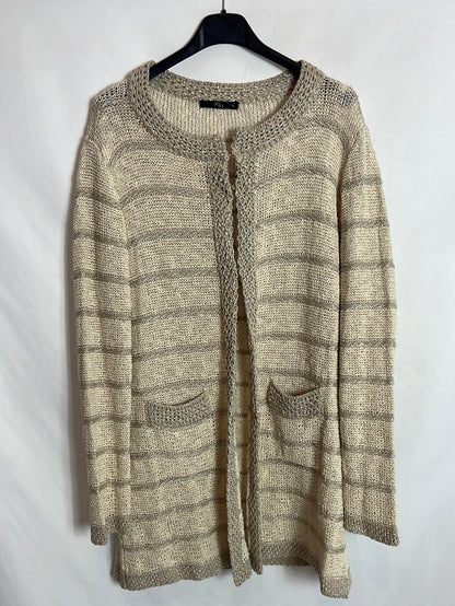 YERA. Chaqueta abierta hilos dorados. T XL