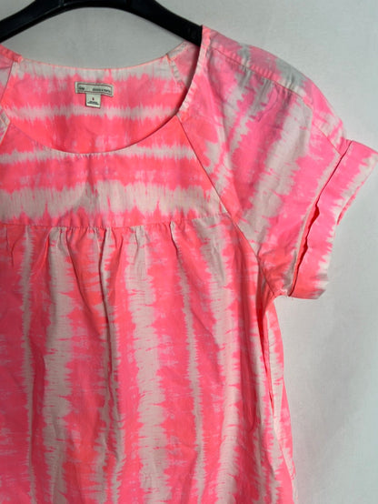 GAP. Vestido corto tie dye rosa flúor. T S