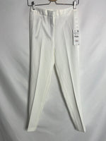 ZARA. Pantalones blancos pinzas líneas laterales. T XS