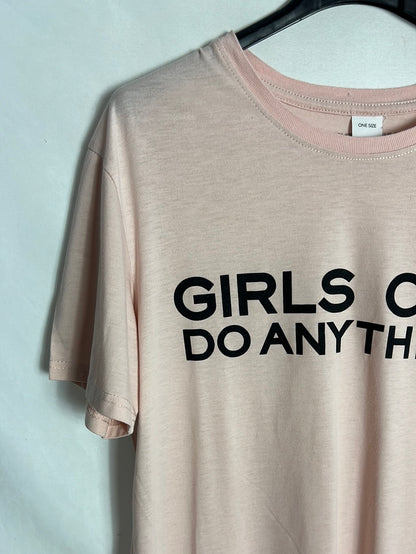 ZADIG&VOLTAIRE. Camiseta rosa slogan. TU (M)