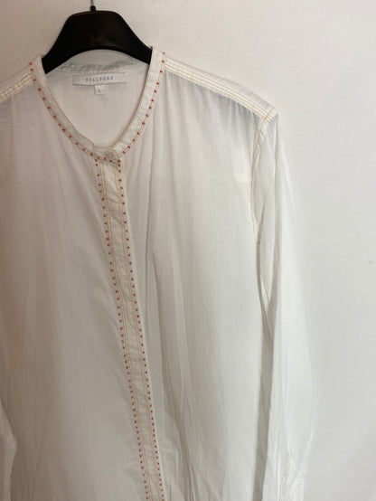 SCALPERS. White beaded blouse TL