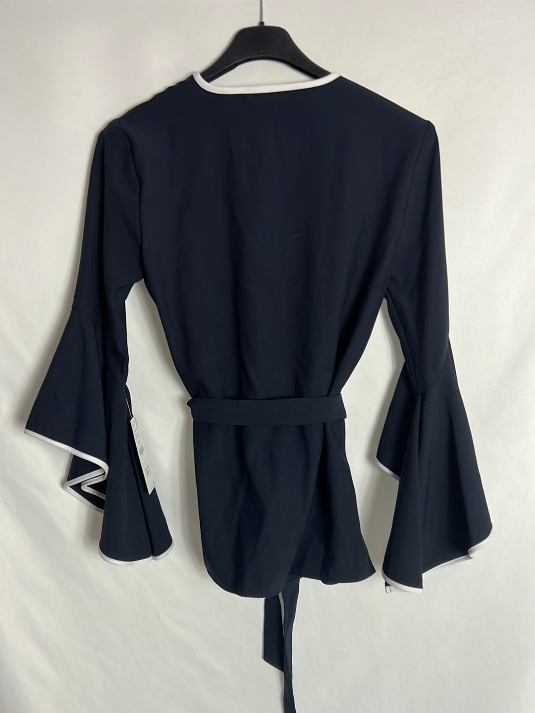 ZARA. Flowing blue jacket with ruffled sleeves. TS