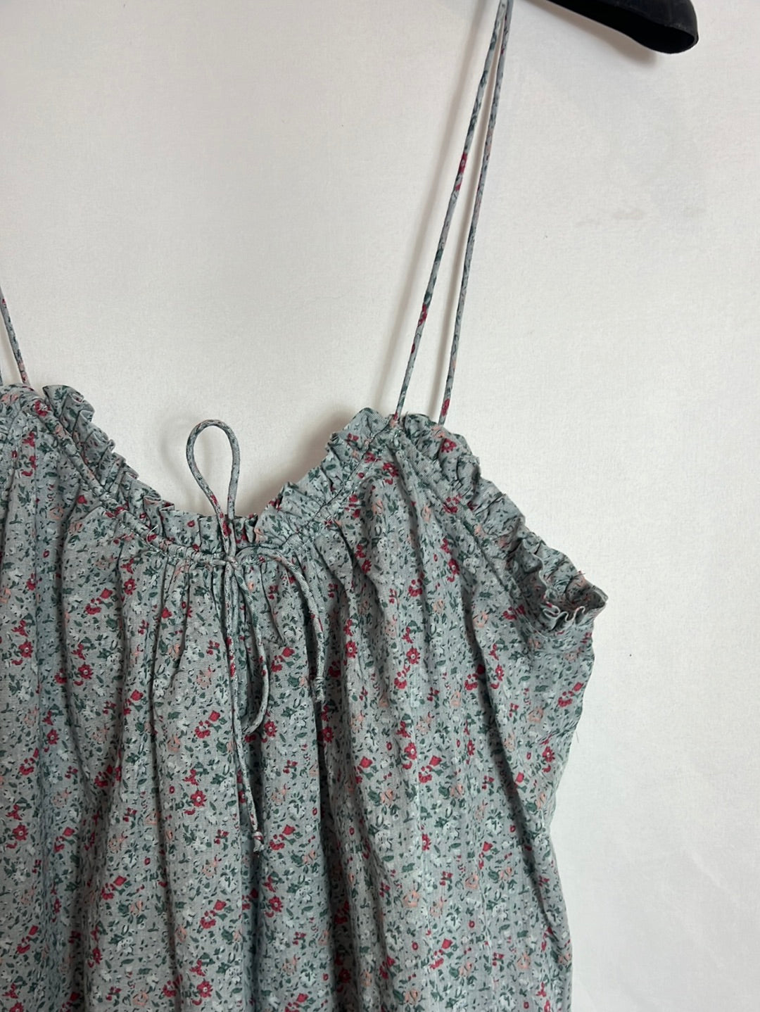 MASSIMO DUTTI. Top tirantes azul flores. T M