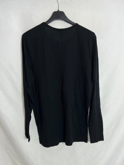 H&M. Camiseta manga larga negra. T M