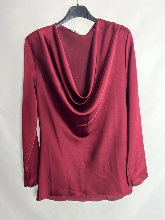 NEW COLLECTION. Burgundy satin blouse. TM