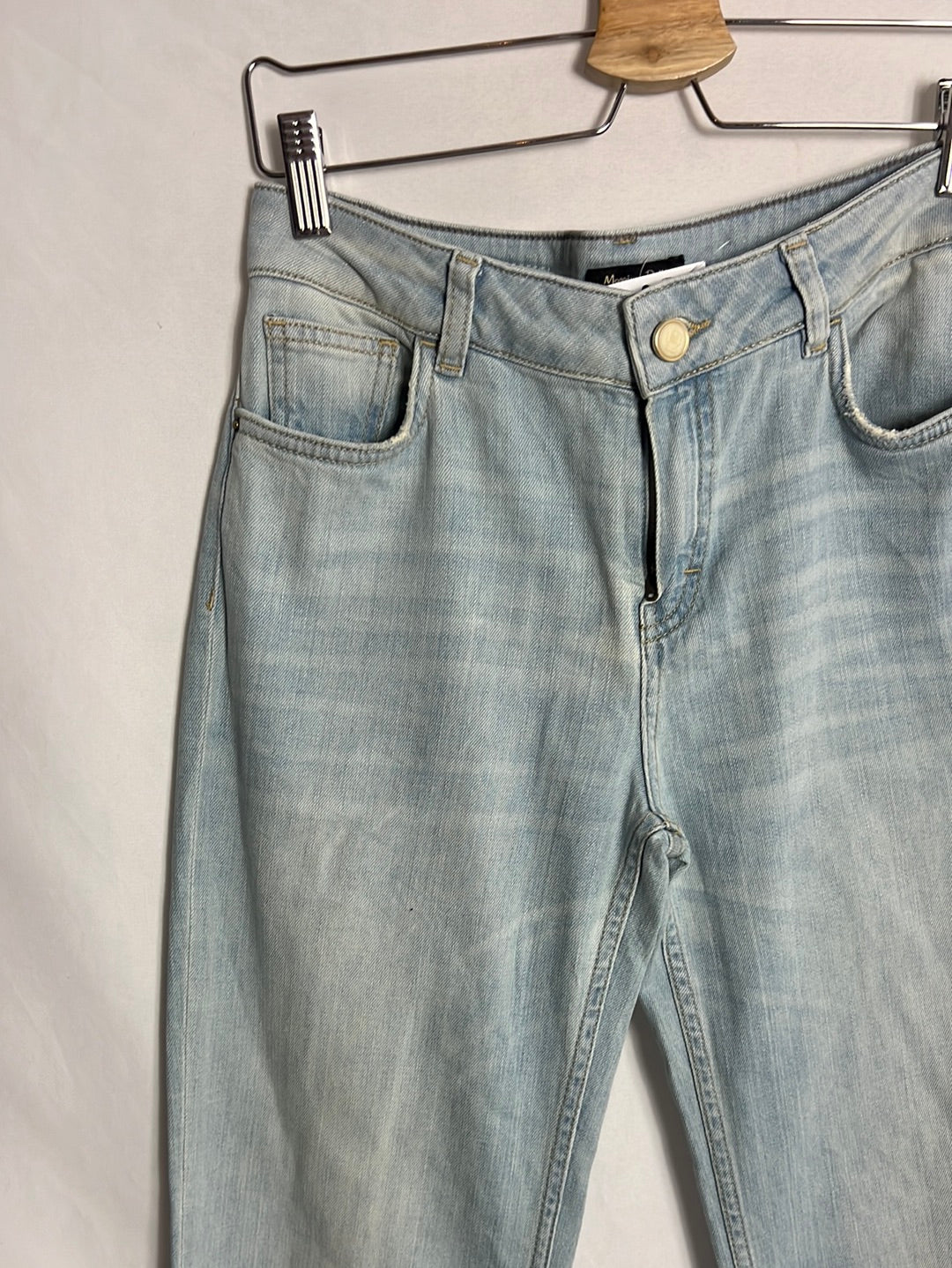 MASSIMO DUTTI. Light-weight wide-leg denim trousers. Size 36