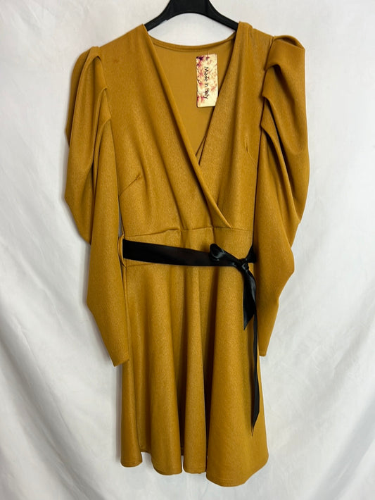 OTRAS. Vestido mostaza fluido  TU(m)