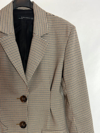 ZARA. Blazer pata de gallo pinzas. T XS