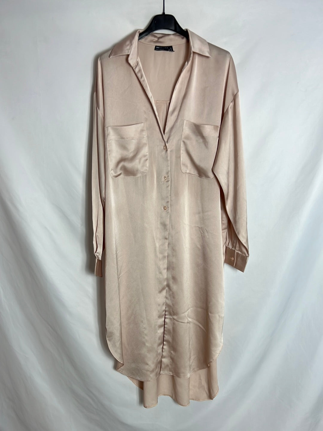 ASOS. Pink satin kaftan maxi blouse. Size 38