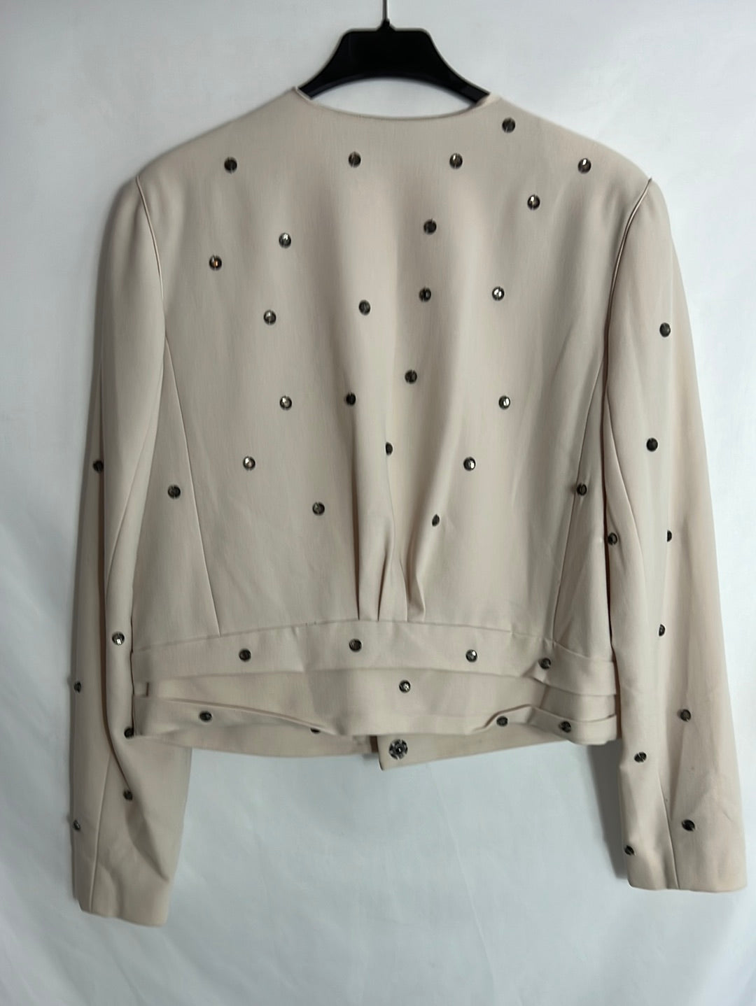 INTROPIA. Beige jacket with rhinestone detail. Size 46 (L)