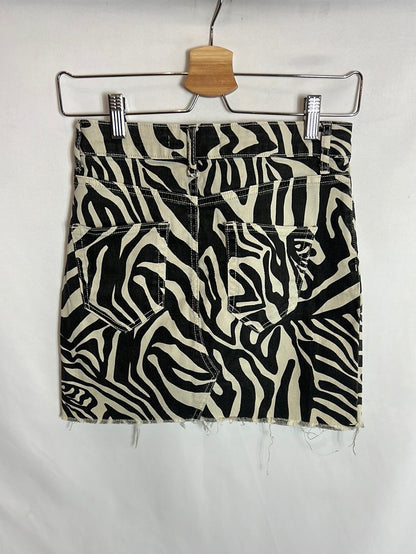 ZARA. Zebra denim skirt. Size xs