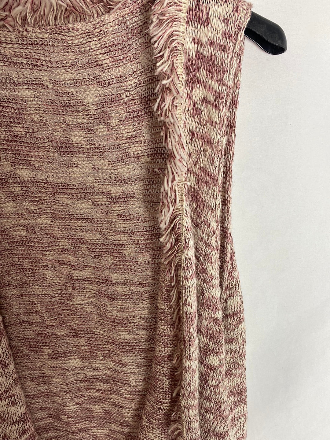 OTRAS. Chaleco punto con flecos. T.U