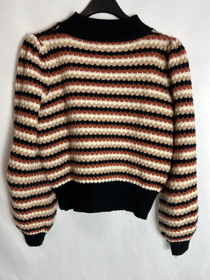 BISOU´S PROJECT. Jersey tricolor cuello perkins. T S