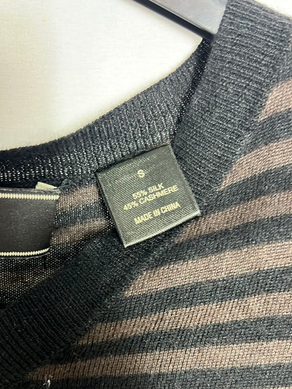 NEIMAN MARCUS. Brown and black striped sweater. TS