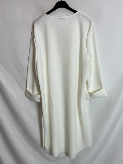 ZARA. Vestido blanco textura. T XL