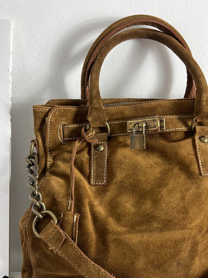 PEDRO MIRALLES. bolso marrón rigido (tara)