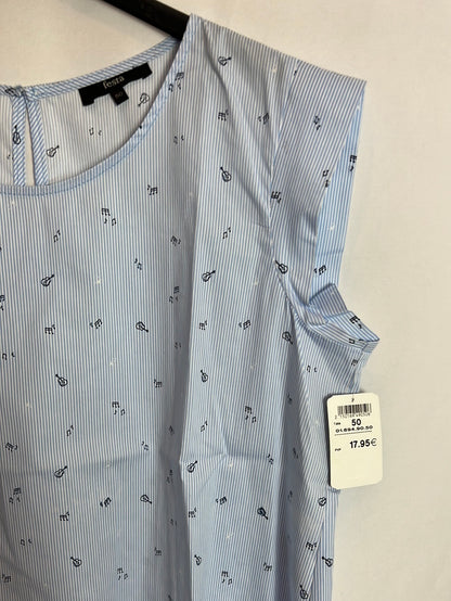 FESTA. Blusa sin mangas rayas y dibujos. T 50 (XXL)