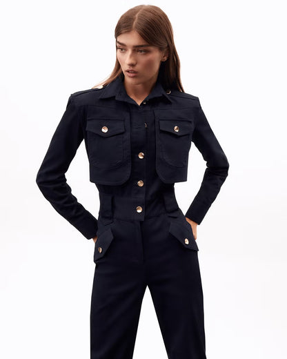 IQ COLLECTION. Mono  azul botones dorados